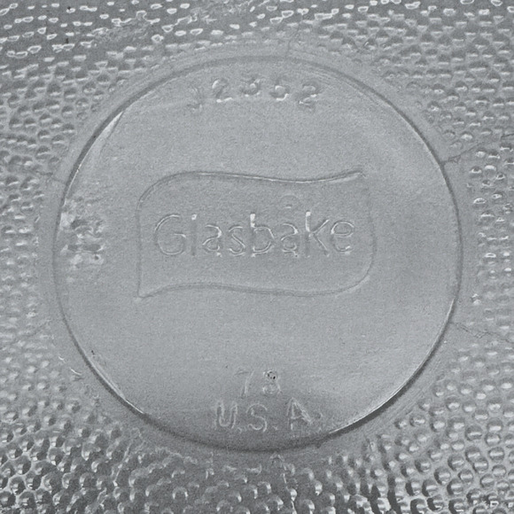 Glasbake Divided Casserole Serving Dish Green Daisy Milk Glass Vintage 1 qt - Picture 6 of 8